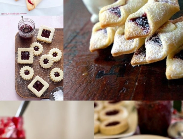 ideen und inspiration weihnachtsgebäck selber machen verschiedene plätzchen mit marmelade verschiedene sorte collage