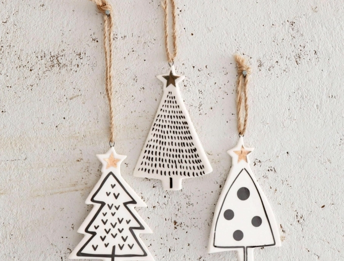 kreative bastelideen deko weihnachtsbäume aus ton weihnachtsbaum schmücken ideen modern minimalistische dekoration
