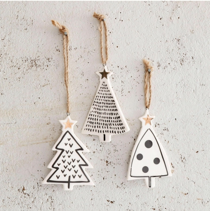 kreative bastelideen deko weihnachtsbäume aus ton weihnachtsbaum schmücken ideen modern minimalistische dekoration