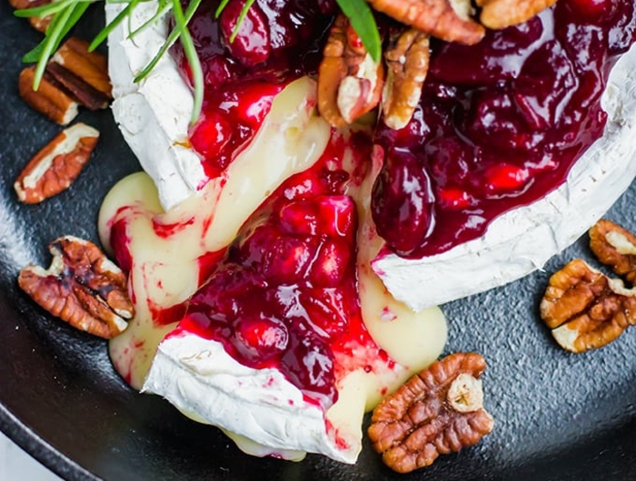 schnelle vorspeisen zum vorbereiten edle vorspeise rezept cranberry granatäpfel brie käse