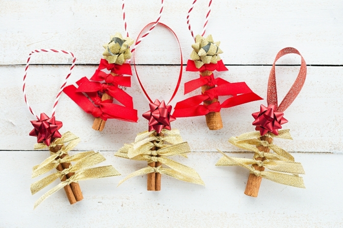 weihanchtdeko ideen selber basteln winterliche deko christbaum dekorieren weihnachtsschmuck kleine tannenbäume