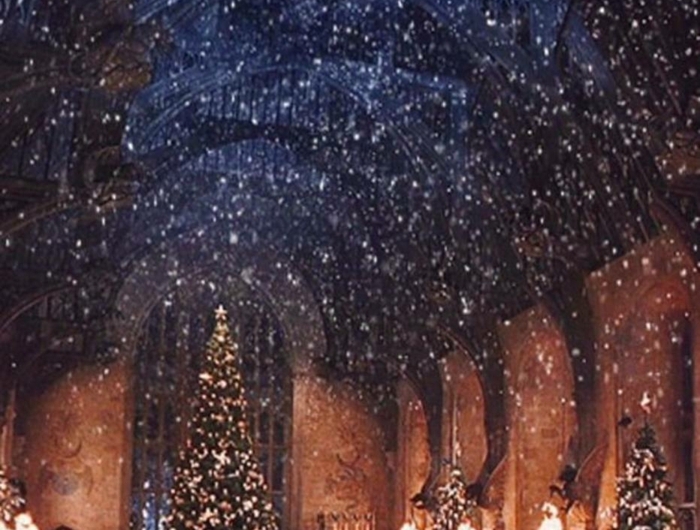 harry potter film bild weihnachtsbilder kostenlos als hintergrund handy große weihnachtsbaum dekoriert