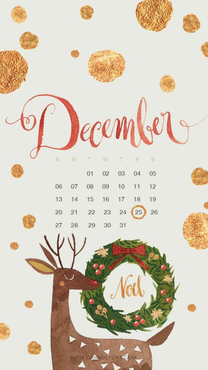 kalender dezember 2020 festlich dekoriert zeichnung von einem hirsch grüner weihntskranz die schönsten hintergrundbilder weihnachten handy