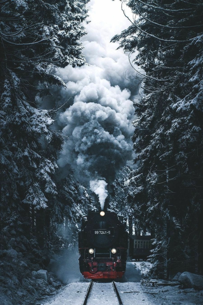 schwarzer zug im wald hogwarts express harry potter weihnachten die schönsten hintergrundbilder kostenlos downloaden