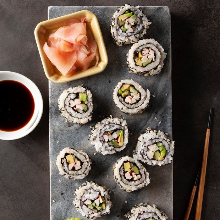 sushi ohne fleisch japanische küche partyessen für gäste fingerfood ideen