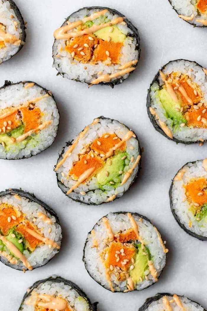 sushi reis zubereiten rezept mit süßkartoffeln und avocado lecer