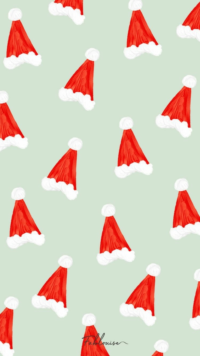 viele kleine rote weihnachtsmützen handy weihnachtsbilder kostenlos als hintergrund downloaden