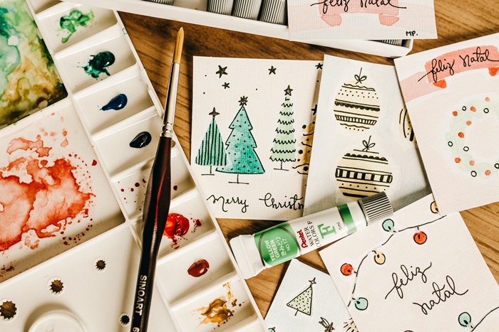 weihnachten im büro weihnachtskarten selber machen weihnachtliche karten geschenkkarten