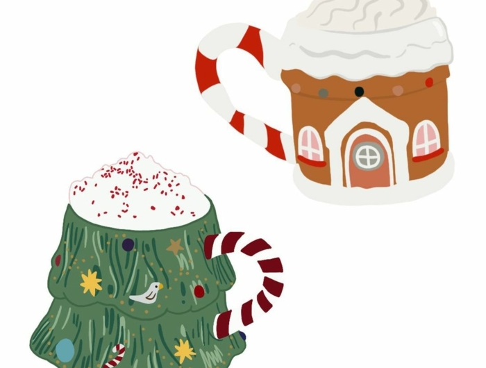 weihnachtstasse tannenbaumform und hausform zeichnung die schönsten hintergrundbilder weihnachten wallpaper