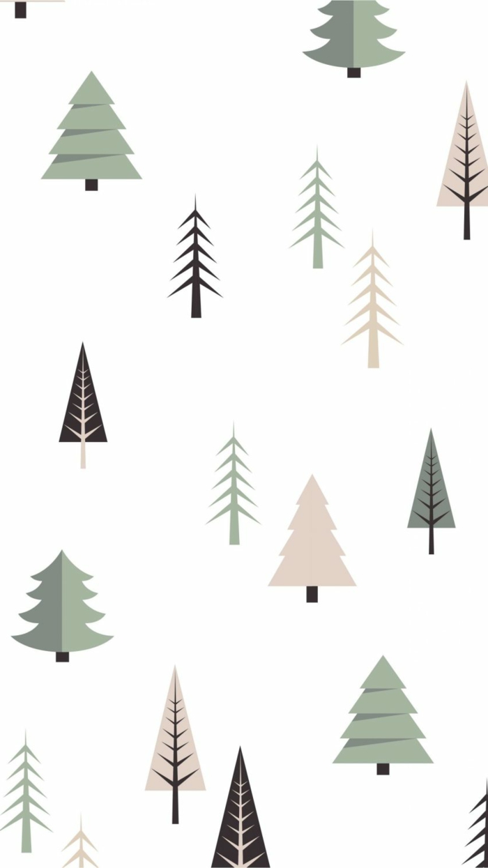 winter fest weihnachten hintergrund handy christmas wallpaper hd zeichnung verschiedene tannenbäume minimalistische bilder