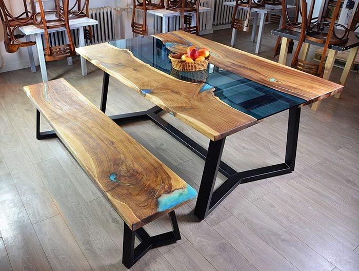 epoxidharz holz füllen river table massivholztisch mit harz einzigartige möbelstücke