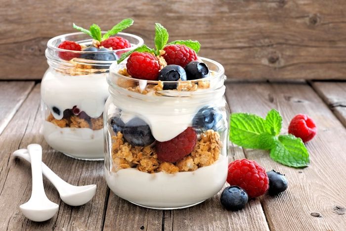 fruchtjoghurt selber machen gesund essen frühcstücksideen parfait mit joghurt