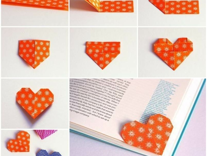 origami herzförmiges lesezeichen muttertagsgeschenke selber machen originelle ideen