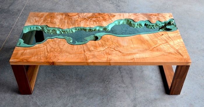 tischplatte selber bauen tisch aus harz und holz massivholzmöbel außergewöhnlich