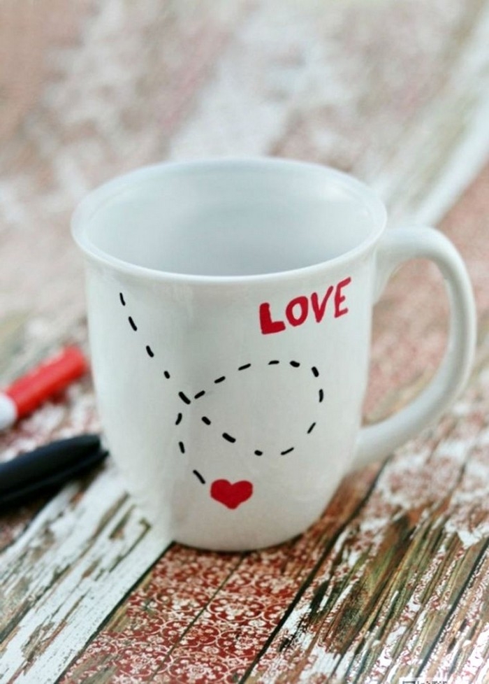 valentinsgeschenk für männer valentinstag geschenk für freund geschenke für valentinstag weiße tasse mit zeichnung selber machen