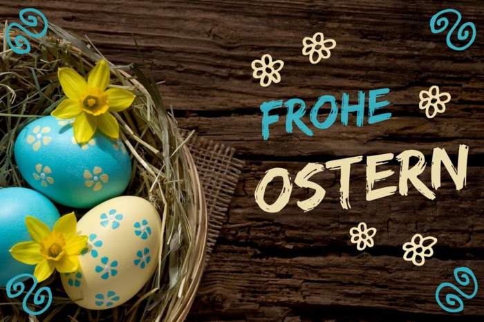korb mit dekorierten und bemalten eier die schönsten ostergrüße kostenlos downloaden frohe ostern bilder