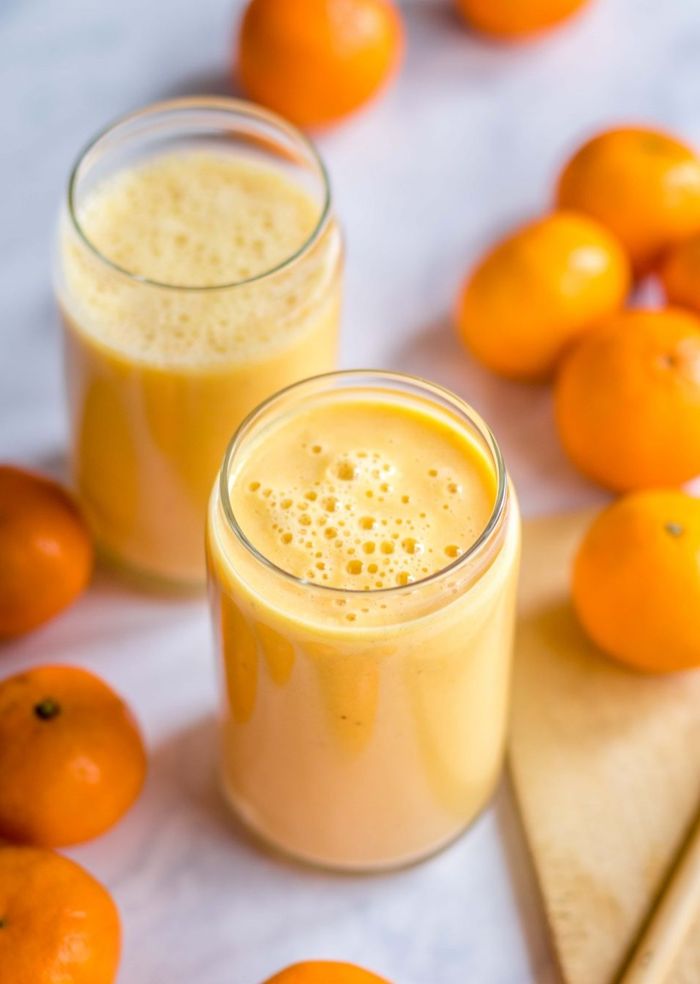 louwen ernährung ideen rezepte gesunde smoothies mit orangen und milch