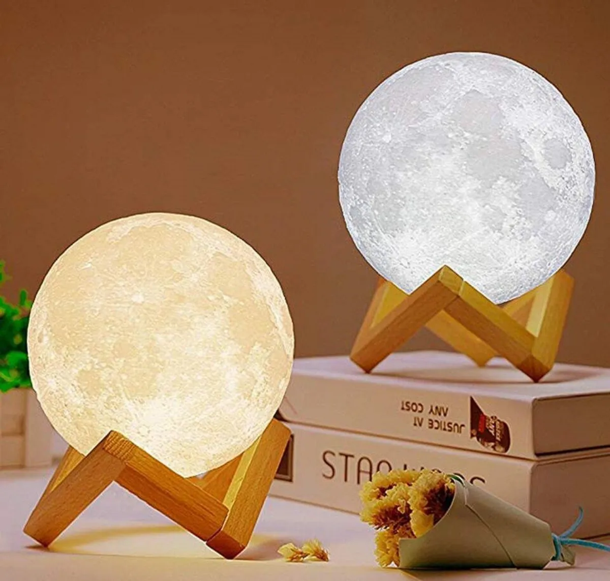 nachttischlampe als mond aus papier selber basteln