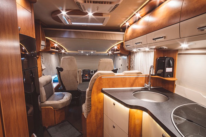 modern motorhome on the inside