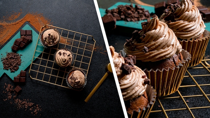 1 cupcakes dekorieren erdnusscreme schokoladenstückchen ritter sport
