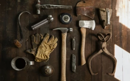 ein hammer eine zange verschiedene werkzeuge