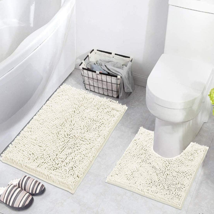 weißer badezimmerteppich eine wanne badezimmer einrichten