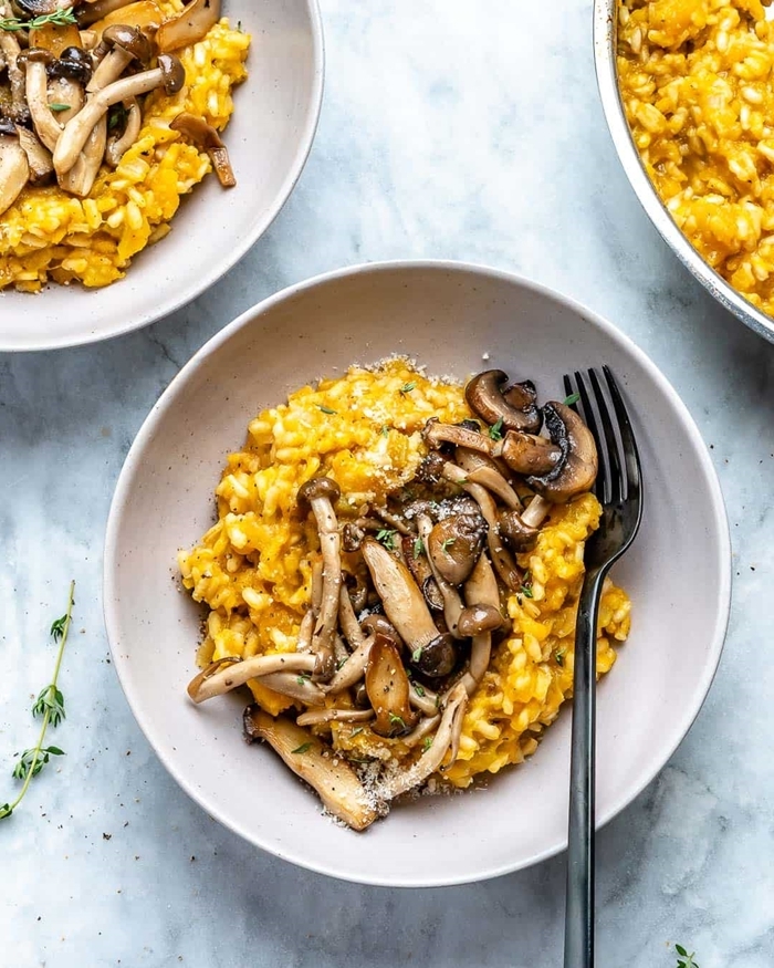 risotto rezept pilze gesund essen vegetarisch kochen reis mit gemüse