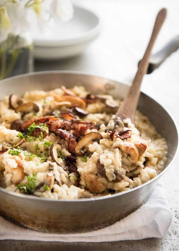 risotto rezept pilze reis mit gemüse kochen gerichte unter 30 minuten schnelles mittgessen