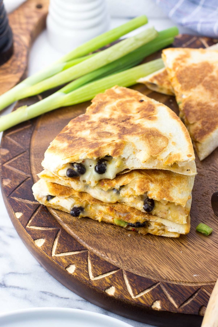 schwarze bohnen hähnchenfleisch mozarella cheese quesadilla nach mexikanischer art koche ideen und inspiration