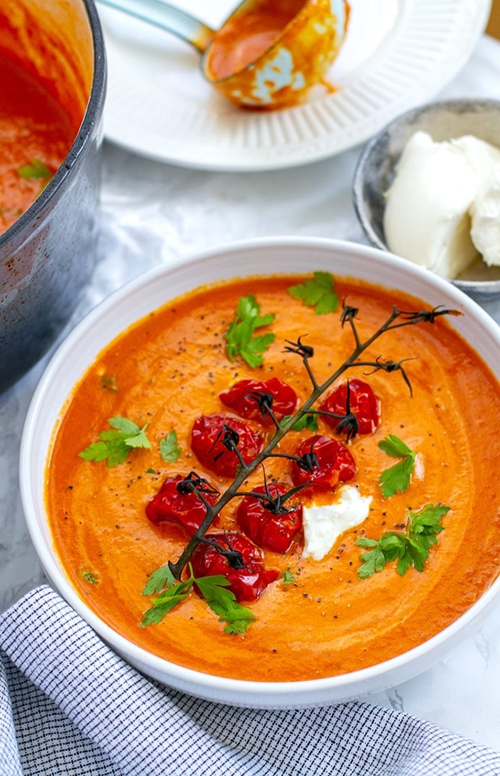 tomatensuppe selber machen suppe mit tomaten cherrytomaten cremesuppe veganes abendessen