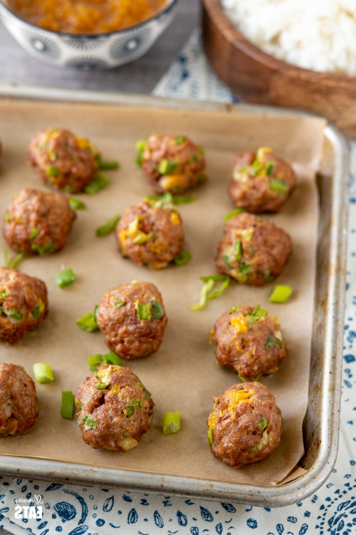 Hackbällchen mit Lachsfilet