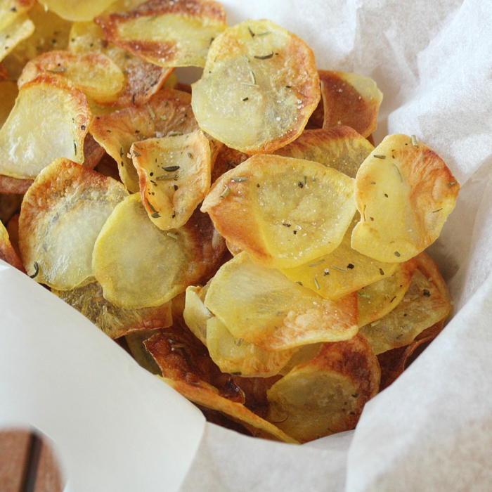gebackene kartoffelchips rezept fingerfood zubereiten chips selbst machen rezept