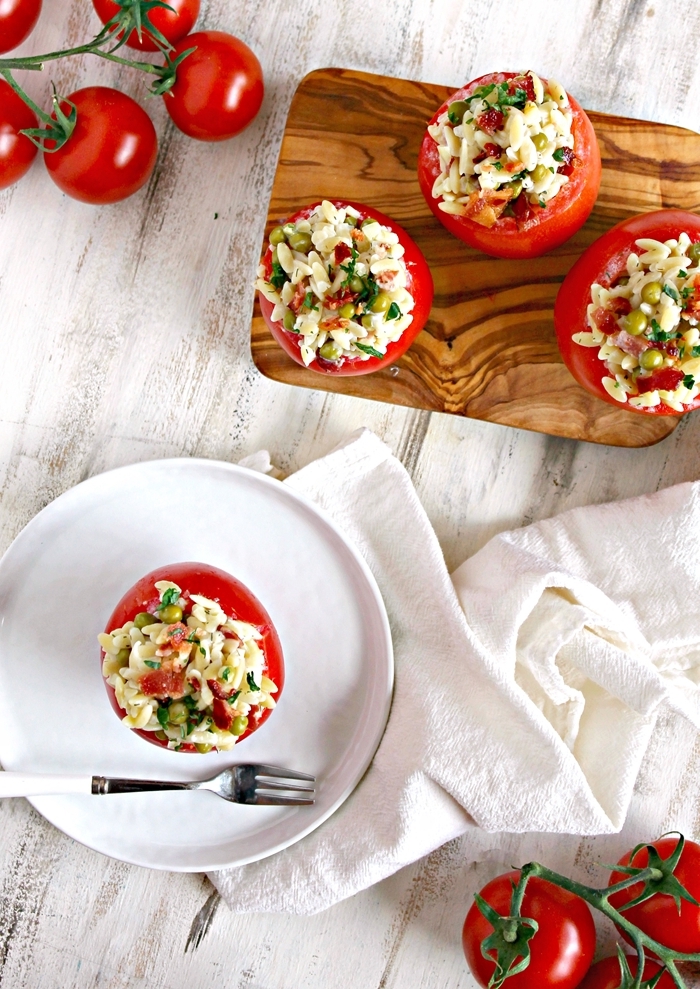 gefüllte tomaten mit frischkäse und kräutern gesundes mittagessen einfach und schnell