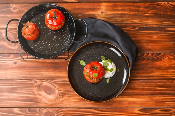 gefüllte tomaten vegetarisch leckere speise mitgemüse abendessen ohne fleisch gesunde rezepte
