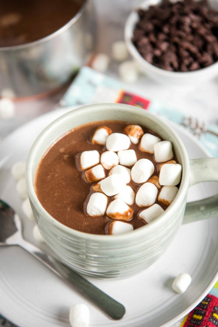 kleine marshmallows in heißer schokolade kaka mit wasser selber machen hot chocolate rezept