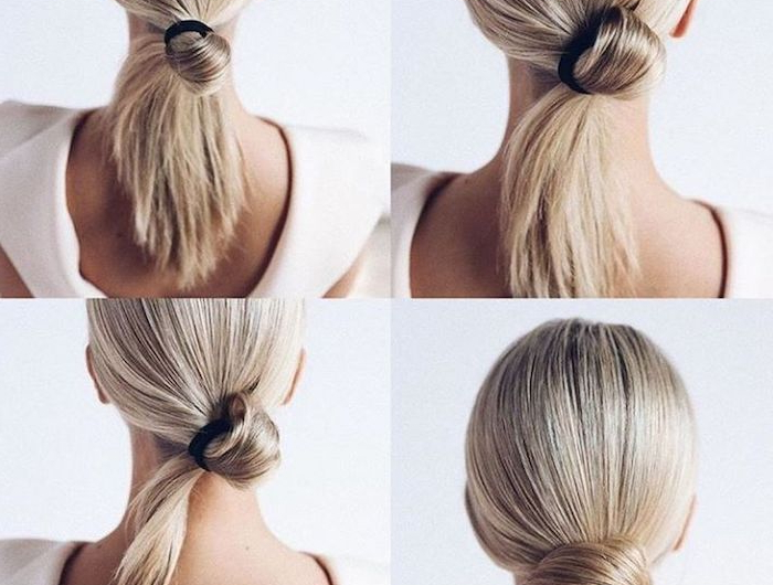 14 diy hochsteckfrisur für schulterlange haare schritt für schritt erklärung frisuren damen selber machen frau mit blonden haaren