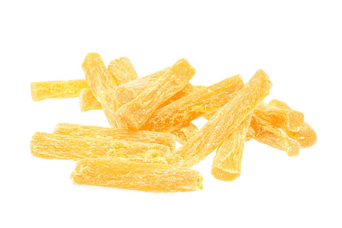 candied pineapple isolated on white background