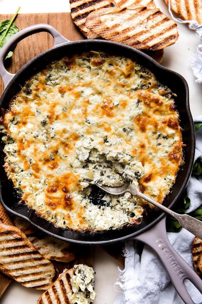 leckere gerichte mit spinat dip rezept mit mozzarella und frischkäse party food zubereiten leicht und schnell 