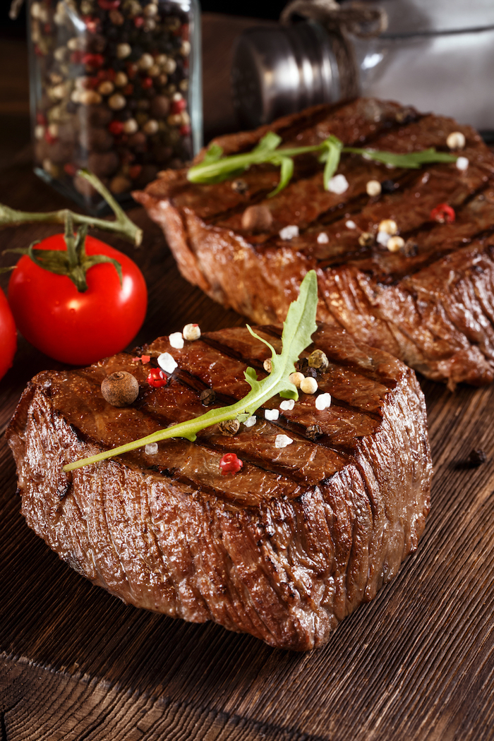beef steak on a barbecue grill
