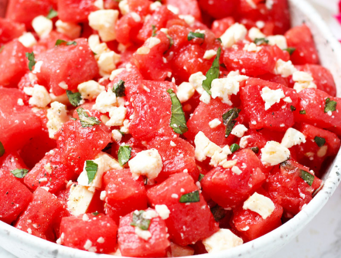 erfrischende salate für den sommer melonensalat mit feta