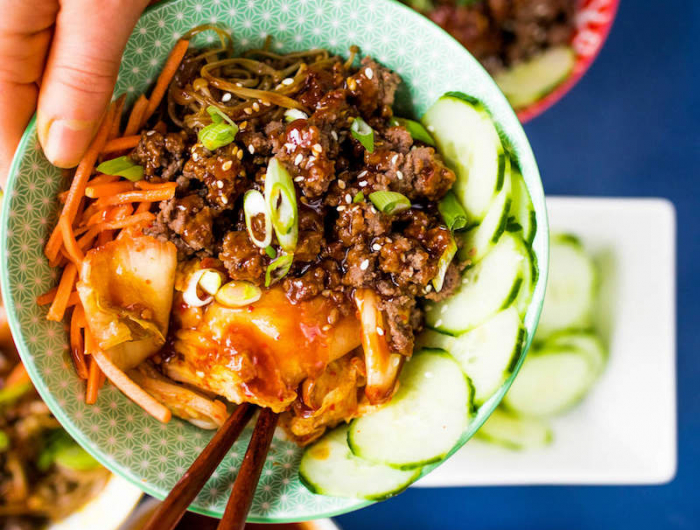 fleischgericht der koreanische küche rindfleisch bowl