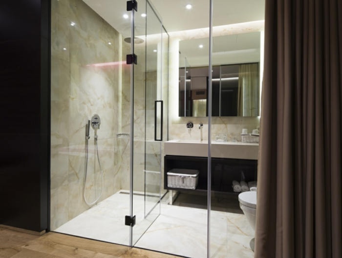 modern luxury hotel bathroom interior
