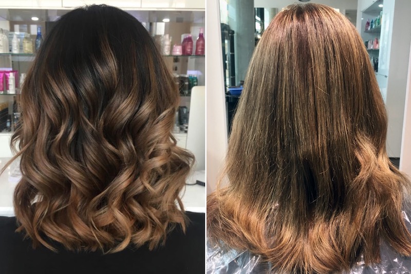 frisuren für dünnes haar vorher nachher haarfarbe braunnuancen friseur