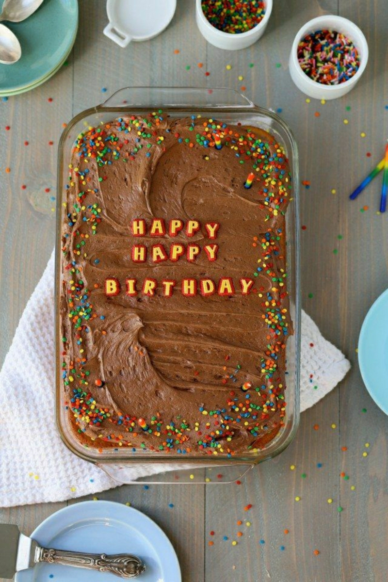 ideen für torte zum 18 geburtstag selber machen schoko kuchen happy birthday aufschrift