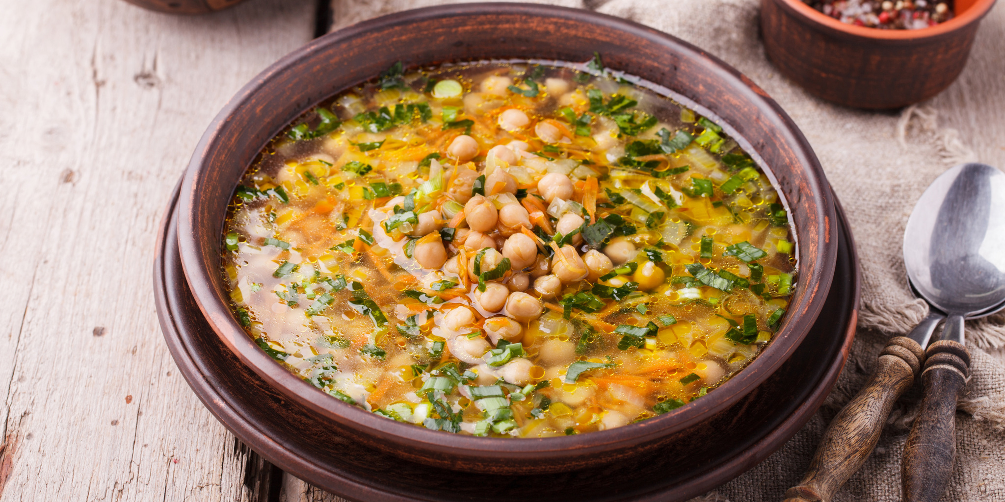 chickpea soup.selective focus