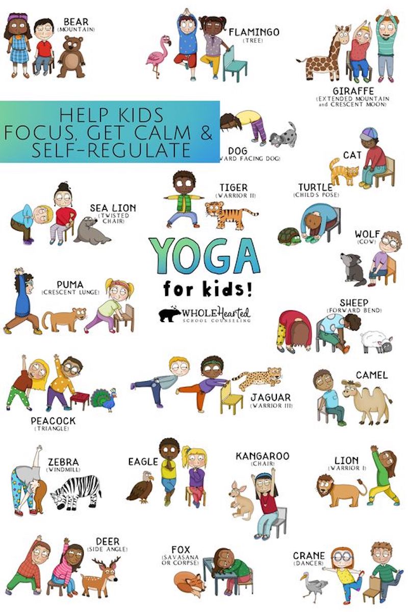 sportspiele für kinder yoga tierenpositionen illustriert mit kindern