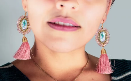 vintage schmuck trends 2021 für damen ohrringe accessoires rosa mit quaste vintage