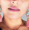 vintage schmuck trends 2021 für damen ohrringe accessoires rosa mit quaste vintage