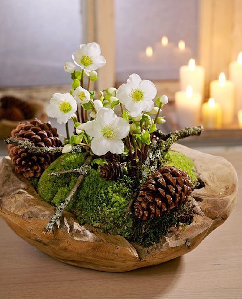 blumengesteck selber machen mit weißen blumen