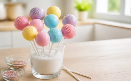 Cake Pops Rezepte, bunte Kugeln stecken aufrecht in einem Glas mit Zucker